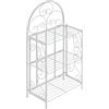 CLP Scaffale Rosa, stabile in stile country | Scaffale pieghevole in ferro con 3 ripiani | Disponibile in vari colori, Colore:bianco