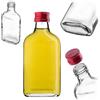 KADAX Flachmann 200ml, 1 pezzo, piccole bottiglie di vetro con tappo a vite, flaconcini, bottiglie vuote da riempire, mini bottiglie per liquori, grappe (Rosso)