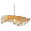 BFFGKGL Stile giapponese minimalista cappello di paglia intrecciato in bambù cucina isola lampada a sospensione moderna nordica intrecciata a mano cesto di vimini lampada a sospensione fattoria rurale