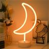 JEMESI Segno al Neon Luna, Luce Notturna per Camera da Letto per Casa, Festa di Compleanno, Bar, Decorazione, Regalo per Bambini - Alimentata a Batteria/USB