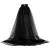 Perfeclan Gonna lunga in tulle da donna con gonna lunga in tulle con fasciatura per feste di matrimonio, Nero
