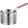 Sharplace Cestello in acciaio per friggere con manico per patatine e pasta, 16 Cm