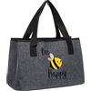 Brandsseller Borsa per la Spesa in Feltro 40x26x26,5 cm - Grande shopper robusta con manici - Borsone riutilizzabile per spesa e uso quotidiano - Sacca con ape ricamata - Grigio