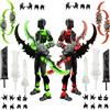 JSTHHTT 2PCS Figurine Articulée Set, 3D Imprimé Multi-articulées, Action Figurine, fFigurine d'action de Robot Multi-Articulations, Décorants de Bureau pour Les Amateurs de Jeu Toys, Noir, Vert