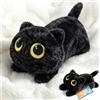 RLOMUTE Peluche Gatto nero appesantito Microondabile Carino Super Morbido Cuscino animale Bambola abbraccio Caldo Freddo Regalo per tutte le età - Bambini adolescenti e adulti 50cm 4,4 libbre