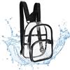 TYXHXTF Zaino Trasparente, Impermeabile Zainetto Casual Bag, Mini Zaini da Donna, Nero Borsa Unisex, per Scuola Lavoro Viaggio Palestra Spiaggia Concerti