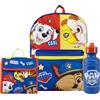 Paw Patrol Zaino Set Da 3 Pezzi | Marshall, Rubble E Chase Zaino Ragazzo | Zaino Scuola | Cartella Scoula | Borsa Per Bambini | Blu One Size