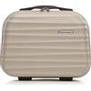 WITTCHEN Necessaire da viaggio Custodia per cosmetici Valigia da viaggio Bagaglio a mano Valigia cabina Valigia ABS Borsa da toilette Rigido Groove Line beige Ryanair/ITA Airways/easyJet