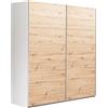Composad | Armadio della Linea SYSTEMA, Armadio a 2 Ante Scorrevoli, Camera da Letto, (LxAxP) 200x223x67 cm, Colore Bianco e Rovere Oak Mielato, Made in Italy