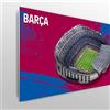 fan decor Licensed Décor Testiera per letto singolo FC Barcelona, regolabile, 100 cm (larghezza) x 75 cm (altezza), stadio 1