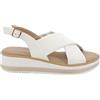 IGI&Co 1186633, Sandali con zeppa da donna bianco con fibbia