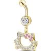 NovaNavel Piercing ombelico hello kitty in oro