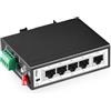 YuLinca Switch per guida DIN mini gigabit industriale a 5 porte, 4 porte da 100/1000 Mbit/s, 1 uplink Gigabit, guida DIN e supporto da parete inclusi, switch Ethernet industriale non gestito