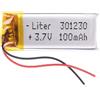Liter energy battery Batteria 301230 LiPo 3.7V 100mAh 0.37Wh 1S 5C Liter Energy Battery per l'elettronica Ricaricabile Telefono Portatile Video Luce LED GPS - Non adatto per Radiocomando 32x12x3mm (100mAh|301230)