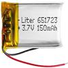 Liter energy battery Batteria 651723 LiPo 3.7V 150mAh 0.555Wh 1S 5C Liter Energy Battery per l'elettronica Ricaricabile Telefono Portatile Smartwatch Orologio GPS - Non adatto per Radiocomando 25x17x7mm (150mAh|651723)