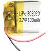 Liter energy battery Batteria 302020 LiPo 3.7V 100mAh 0.37Wh 1S 5C Liter Energy Battery per l'elettronica Ricaricabile Telefono Portatile Video Luce LED GPS - Non adatto per Radiocomando 22x20x3mm (100mAh|302020)