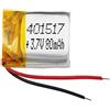 Liter energy battery Batteria 401517 LiPo 3.7V 80mAh 0.296Wh 1S 5C Liter Energy Battery per l'elettronica Ricaricabile Telefono Portatile Smartwatch Orologio GPS - Non adatto per Radiocomando 19x15x4mm (80mAh|401517)