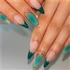 Generic 24 unghie a stiletto a mandorla con linguette adesive in gelatina e lima per unghie, copertura completa in acrilico 3D, punte corte riutilizzabili per donne, manicure fai da te a casa