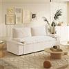 EffeZeta Divano letto Belly 2 posti effetto velluto colore beige