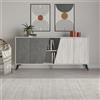 EffeZeta Madia Fiona 180 cm. con 2 ante bianco vintage e due ante retro grey