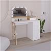 EffeZeta Toeletta Avien con specchio con cornice luci LED colore bianco e rovere