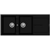 EffeZeta Enigma D200 lavello 2 vasche e gocciolatoio nero