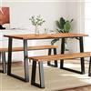 Vidaxl Tavolo da Pranzo Bordi Vivi 140x80x75 cm Legno Massello Acacia