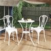 Vidaxl Set da Bar 3 pz in Alluminio Pressofuso Bianco