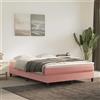 Vidaxl Materasso a Molle Insacchettate Rigidità Media Rosa 140x220x20 cm in Velluto
