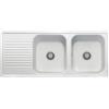 EffeZeta Samet Lavello 116x50 2 vasche Granitovero1162vsbip gocciolatoio bianco