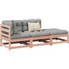 Vidaxl Set Divani Giardino 3 pz Cuscini Legno Massello Abete Douglas