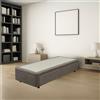 EffeZeta Letto singolo Sommier 80x190 con contenitore in tessuto Enjoy 03 taupe