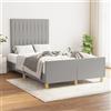 Vidaxl Giroletto senza Materasso Grigio Chiaro 120x190 cm in Tessuto
