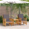 Vidaxl Set Divano da Giardino con cuscino 3 pcs Olio Naturale