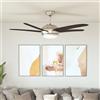 Vidaxl Ventilatore da Soffitto Decorato con Luce 128 cm Marrone