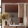 EffeZeta Specchio bagno con pensile Salemi 100x110h e lampada LED rovere mercure