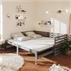 Vidaxl Dormeuse Estraibile Grigia in Massello di Pino 2x(90x200) cm