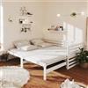 Vidaxl Dormeuse Estraibile Bianca in Massello di Pino 2x(90x200) cm