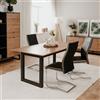 EffeZeta Tavolo allungabile Austin 80A piano colore legno e gambe antracite