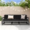 Vidaxl Set Salotto da Giardino 3 pz Grigio in Legno Massello di Pino