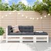 Vidaxl Set Salotto da Giardino 3 pz Bianco in Legno Massello di Pino