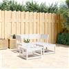 Vidaxl Set Divani da Giardino 3 pz Bianco in Legno Massello di Pino