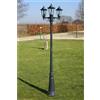 Vidaxl Lampione da Giardino 3 Bracci 215 cm Verde Scuro/Nero Alluminio