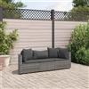 Vidaxl Set Divani da Giardino 3 pz con Cuscini Grigio in Polyrattan