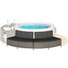 Vidaxl Panche Vasca Idromassaggio con Cuscini 2pz in Polyrattan Grigio