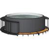 Vidaxl Bordo per Vasca da Spa con Portaoggetti&Gradino Polyrattan Nero