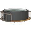 Vidaxl Bordo per Vasca Spa con Portaoggetti&Gradino Polyrattan Grigio
