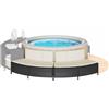 Vidaxl Panche Vasca Idromassaggio con Cuscini 2pz in Polyrattan Nero