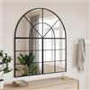 Vidaxl Specchio da Parete Nero 100x110 cm Arco in Ferro