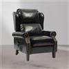 EffeZeta Poltrona Wing recliner 6 punti massaggianti in ecopelle colore nero